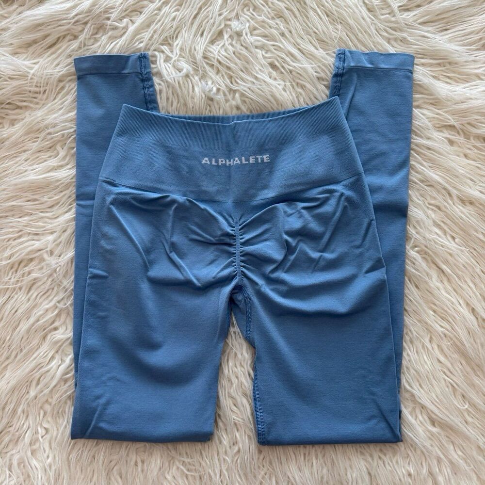 Alphalete Amplify Leggings Washed Denim Size Small